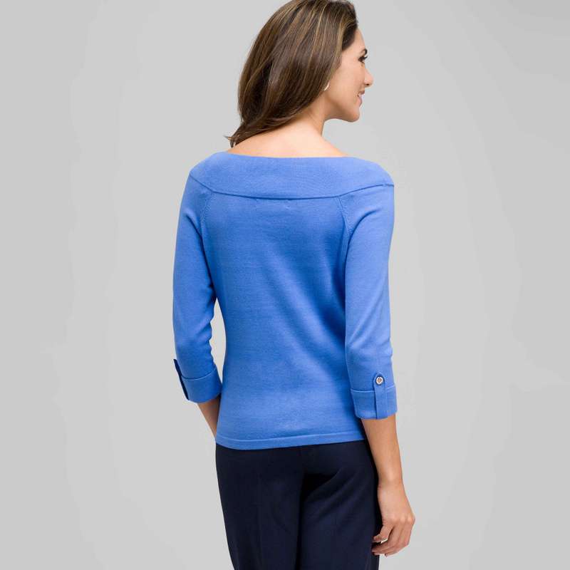 3/4 Sleeve Boat Neck Knit, , large image number 1